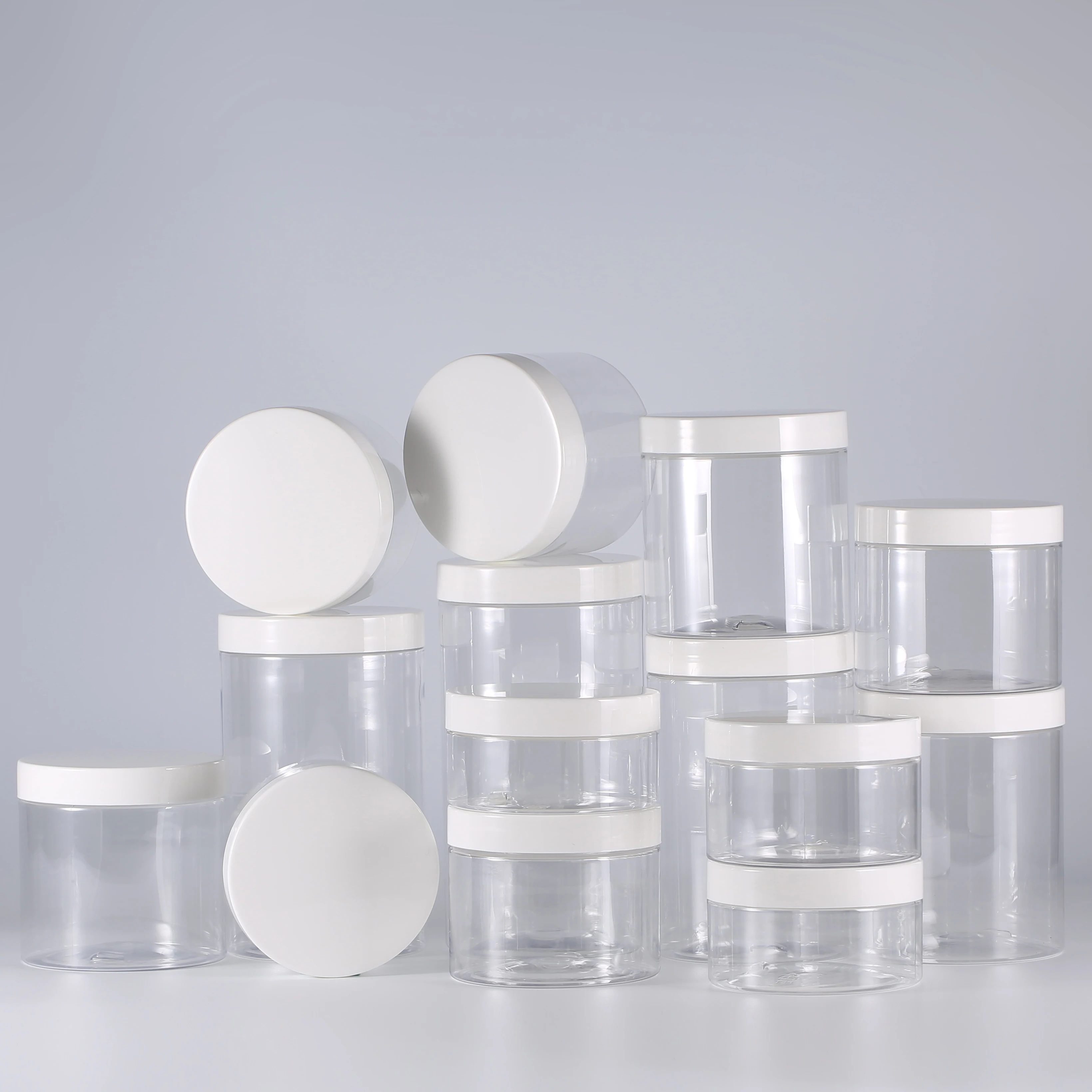 300ml 300 ml 500ml 4 oz 8 oz 10 oz 6 oz 16oz clear pet plastic spice jar with screw top lid