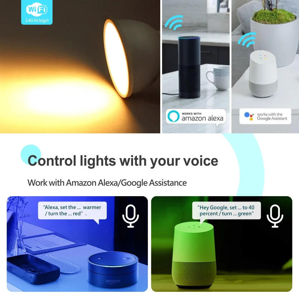 2024 Best 5W RGBCW Tuya Smart WiFi Bulb Support APP Group Control For Home Smart PST-WFGU10