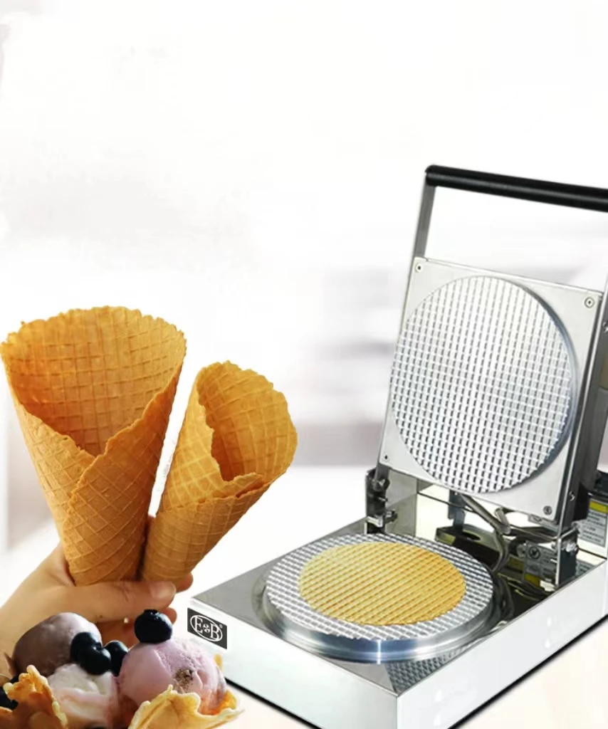Electric Ice Cream Cone Maker Automatic Waffle Cup And Cone Filling Making Machine