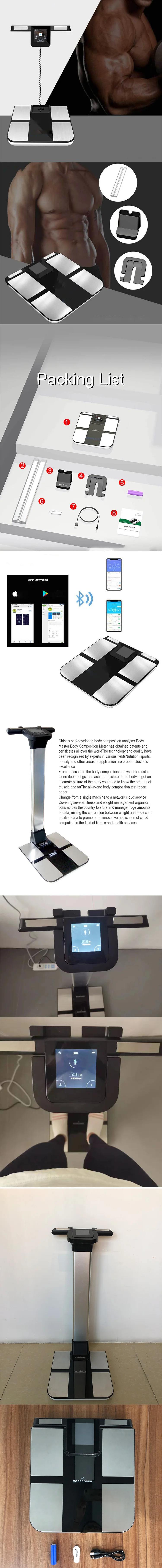 Best Home Fitness Center Intelligent Multifrequency Glass Body Fat Scale For Household Factory Price Professional Portable Human