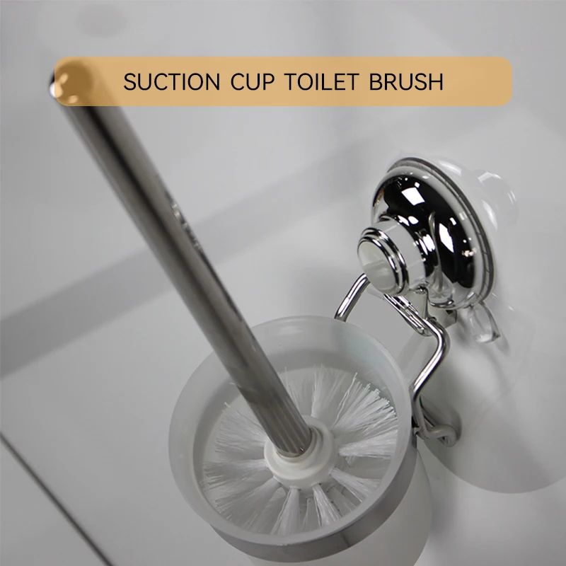 High-quality 304 stainless steel wall-mounted suction cups without drilling bathroom cleaning toilet brush
