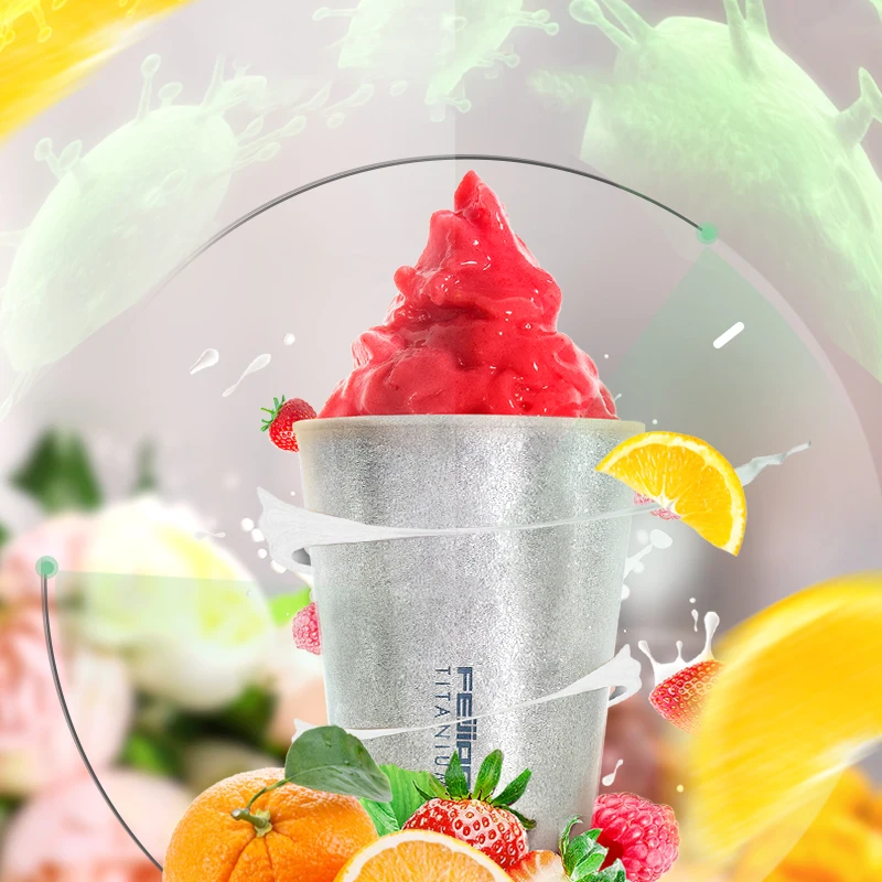 Стакан для воды из чистого титана с алмазной поверхностью окисляющий вакуумный антикоррозийный ультралегкий бактерицидный стакан подарка