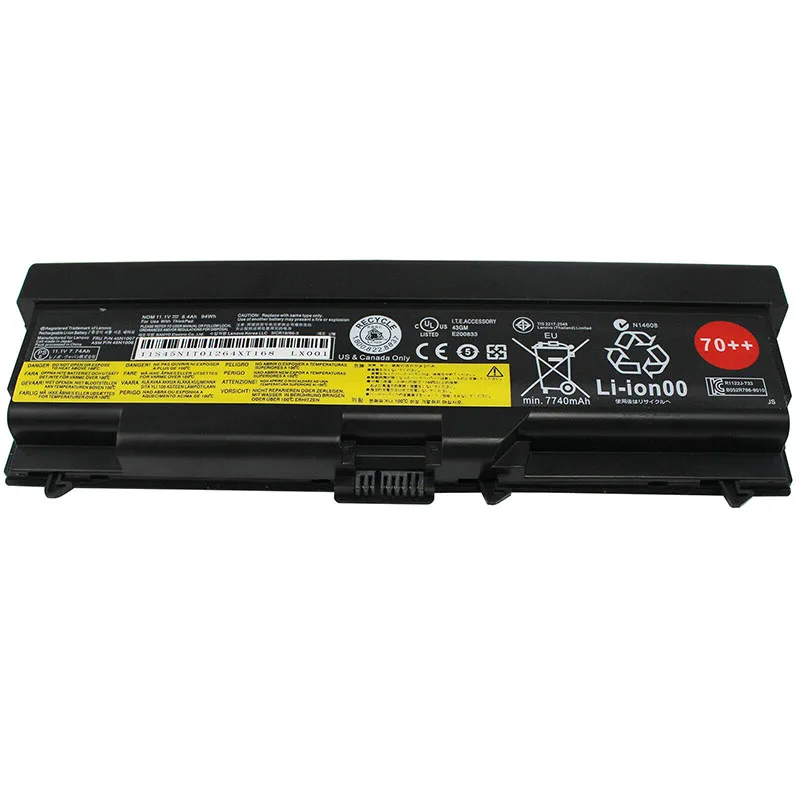 Genuine NEW T430 70++ Laptop Battery Replacement for Lenovo L430 L530 T530 W530 42T4703 11.1V 8400MAH Li-ion Battery for Lenovo