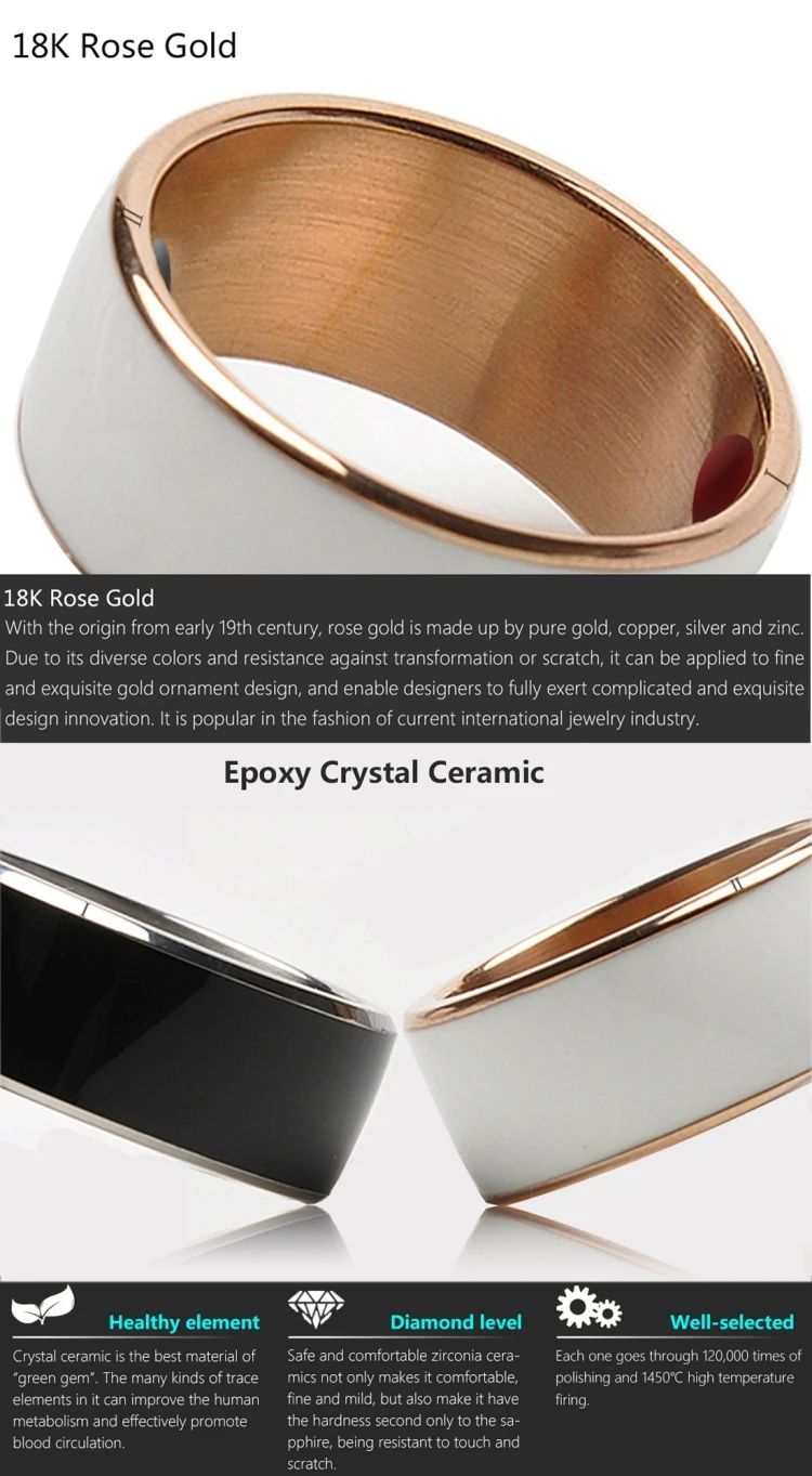 Newest Smart Ring Gold Waterproof Mini Women Men Mobile