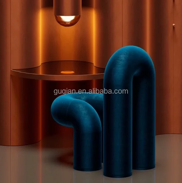 Light Luxury Curved fibreglass water pipe Leisure Chair Personality Dining Chair Makeup Chair Furniture