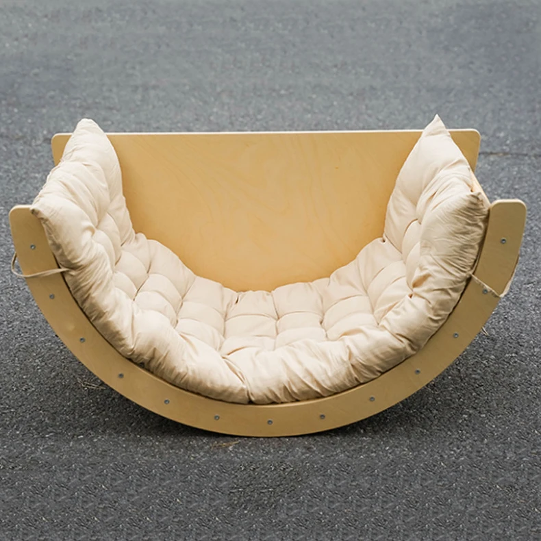 Wooden Climbing Toy Arch Rocking Chair Kids Balance Rocker Board
