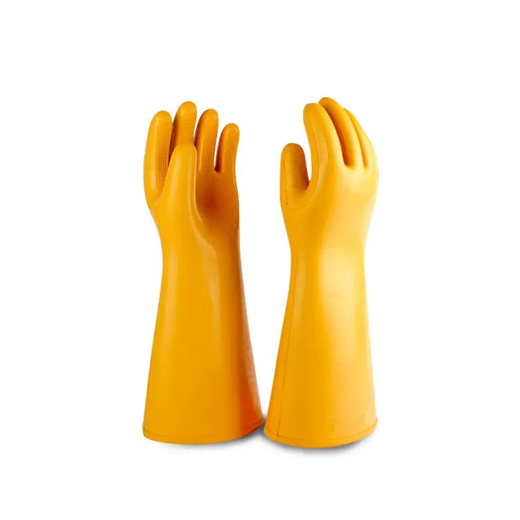 High voltage 12KV durable  electrician insulated rubber gloves thick electrical insulating gloves