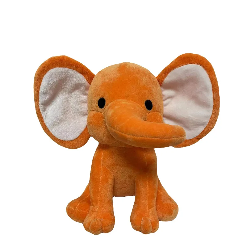 Crooked nose big ears custom plush elephant toy with bow