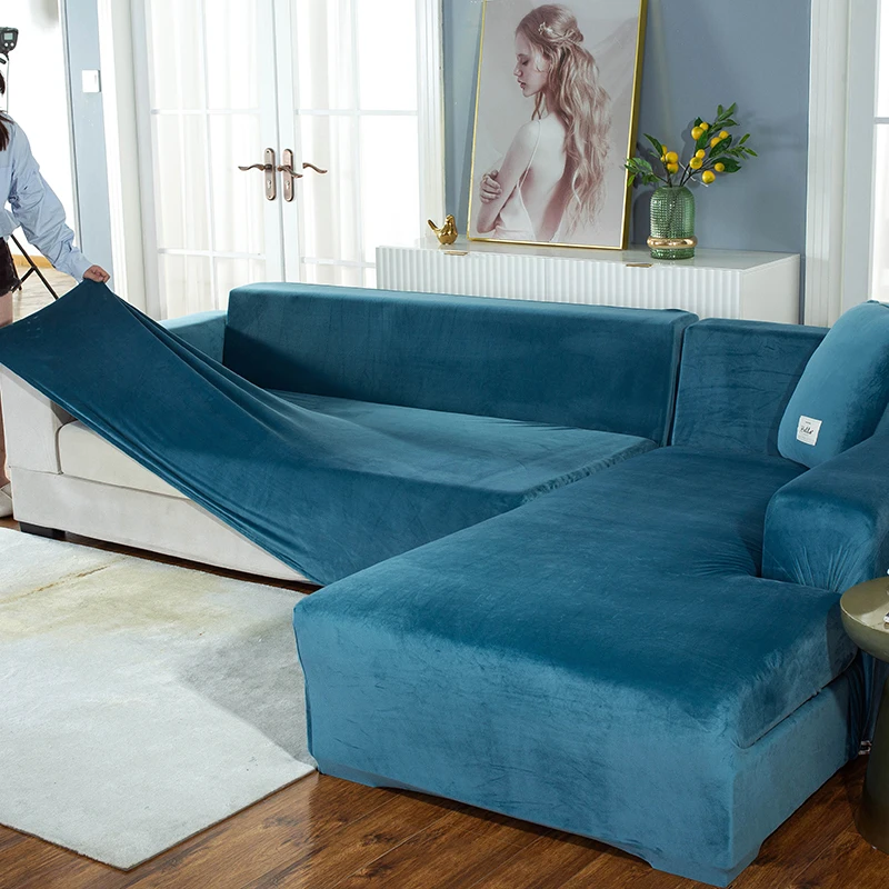 Stretch Couch Covers for 3 Cushion Couch Furniture Protector Couch Slipcover Thick Soft Plush Velvet Sofa Slipcover Sofa Cover