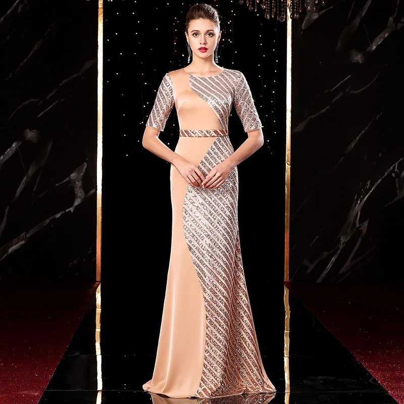 Высокое качество, для вечеринок, платье для выпускного вечера Scoop Блестки платье трапециевидной формы с поясом Золотой молнии развертки поезд для мамы; Обувь под свадебное платье для невесты