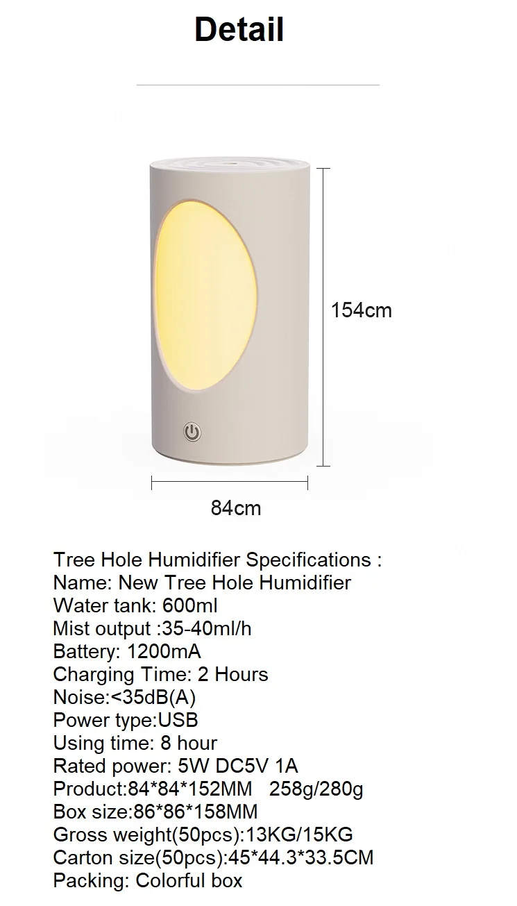 Baby Room Wireless Tree Hole New Type Humidifier Night Light Bedroom Aroma  Essential Oil Diffuser