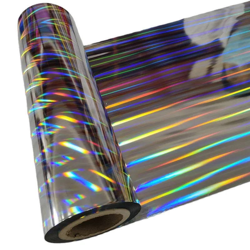 New Design pillar of light pattern Best Price holographic metallized cold lamination film roll for packing & printing