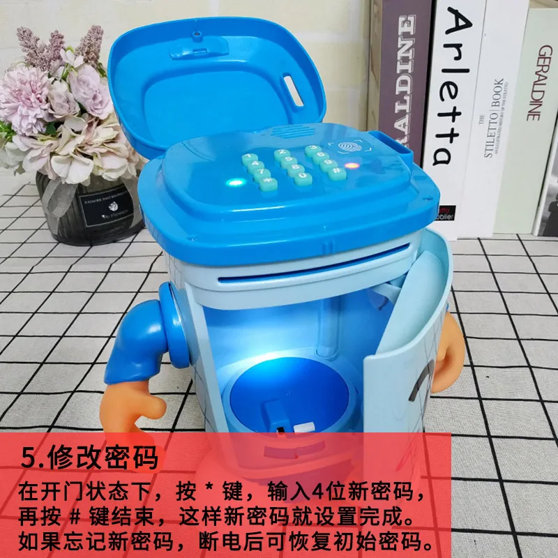 The new big trash can automatically rolls coins atm piggy bank electronic piggy bank safe money box for Children