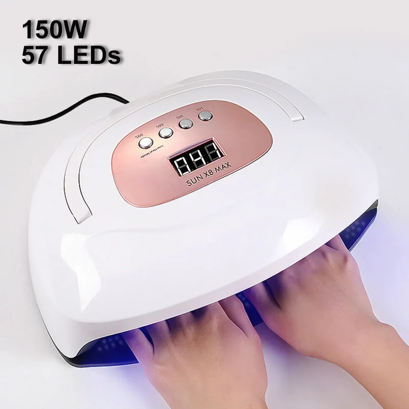 2022 Hot Sales Smart 2.0 150W High Power Sun X8 Max Two Hands Professional Nail Salon UV LED Nail Lamp