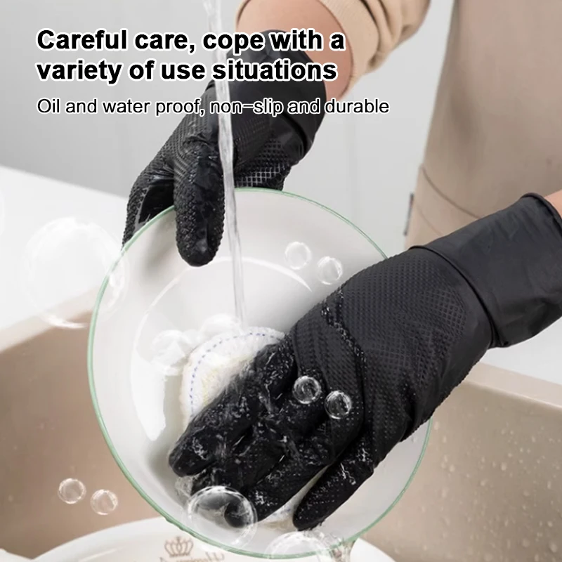 China Supplier High Quality With Cheap Price Black Diamond Nitrile Gloves for Industrial