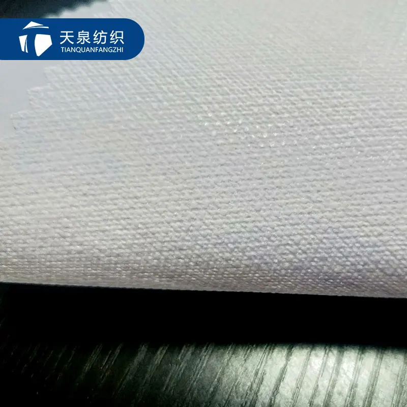 stiff hard woven fusing interlining polyester buckram interfacing for hat waistband bag making