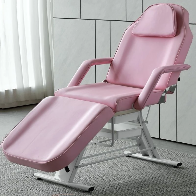 Modern Reclining Adjustable Facial Massage Bed Tattoo Care Beauty Salon Therapy Couch Bed with Aluminum Frame Black Chair