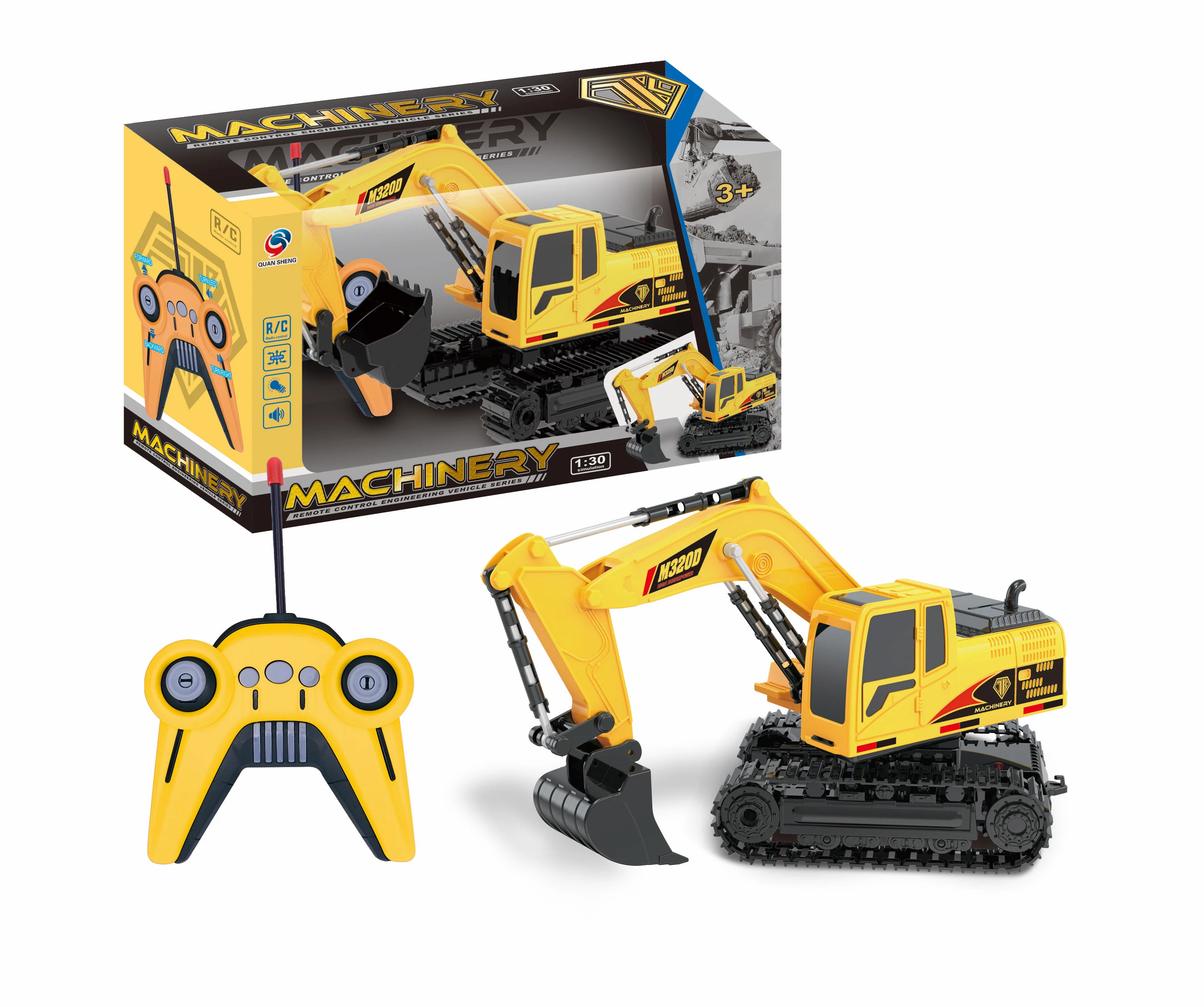 2.4GHZ Remote Control Electric Excavator Drilling Machine Simulated Diecast RC Truck 6WD Engineering Vehicles with lights