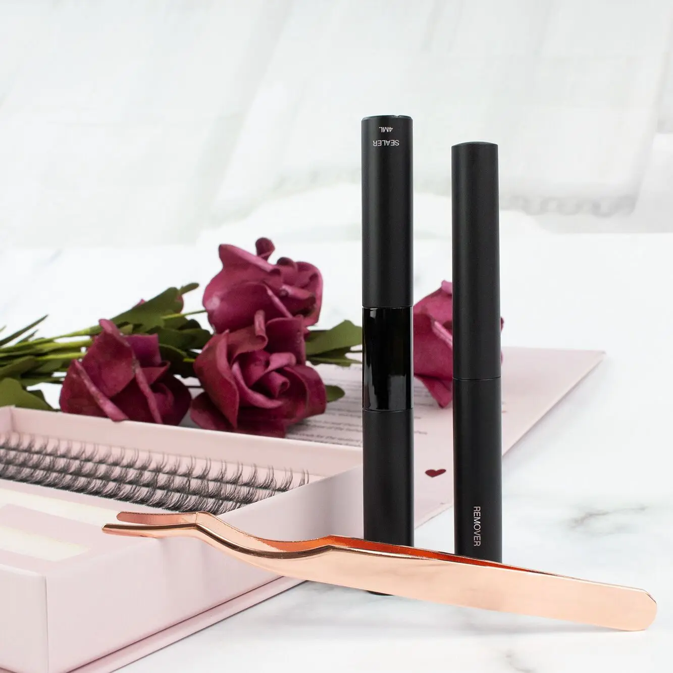 reusable 2-3 times natural C D L curl segment lash cluster kit lasting 2 week diy lash extension kit 2 in 1 lash bond and seal