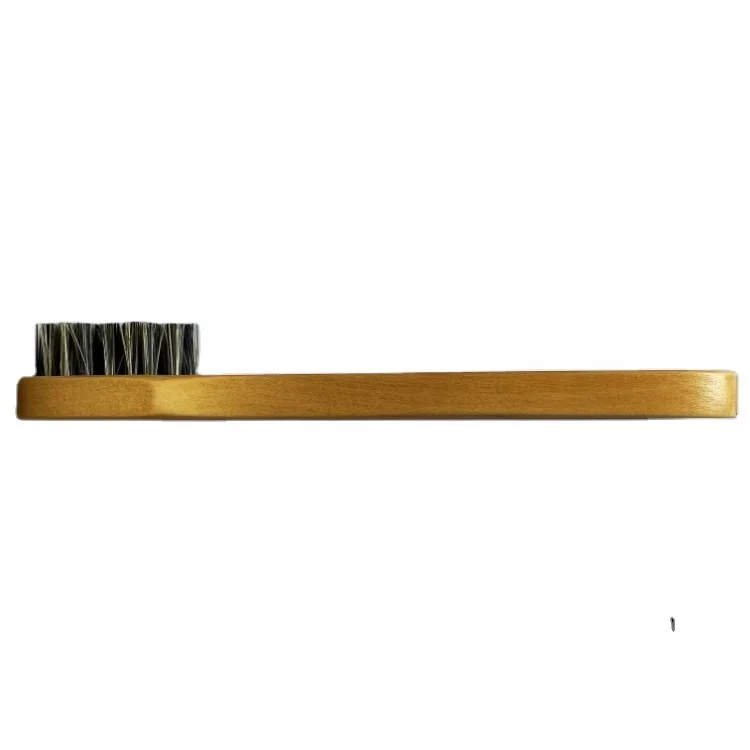 Customized Long Natural Wood Sneaker Shoe Cleaning Polishing Shining Dust Removal Brush Shoe Edge Brush
