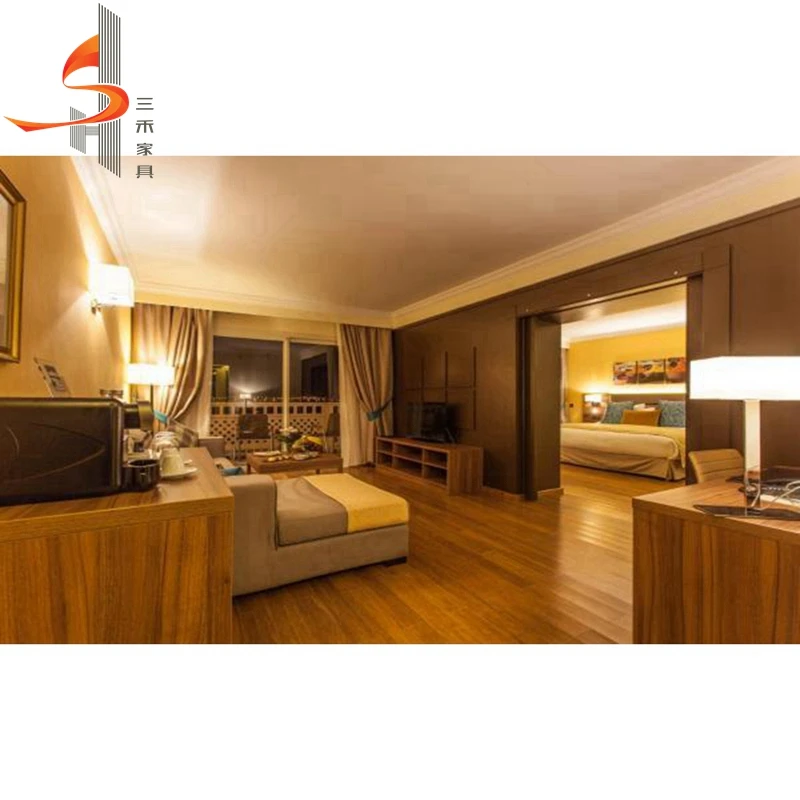 Light luxury solid wood furniture custom hotel bedroom set furniture