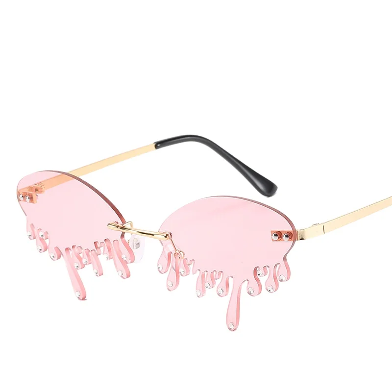2022 New Arrivals Diamond Tear Drop-Shaped Sunglasses Women Personality Exaggerated Funny Sunglasses