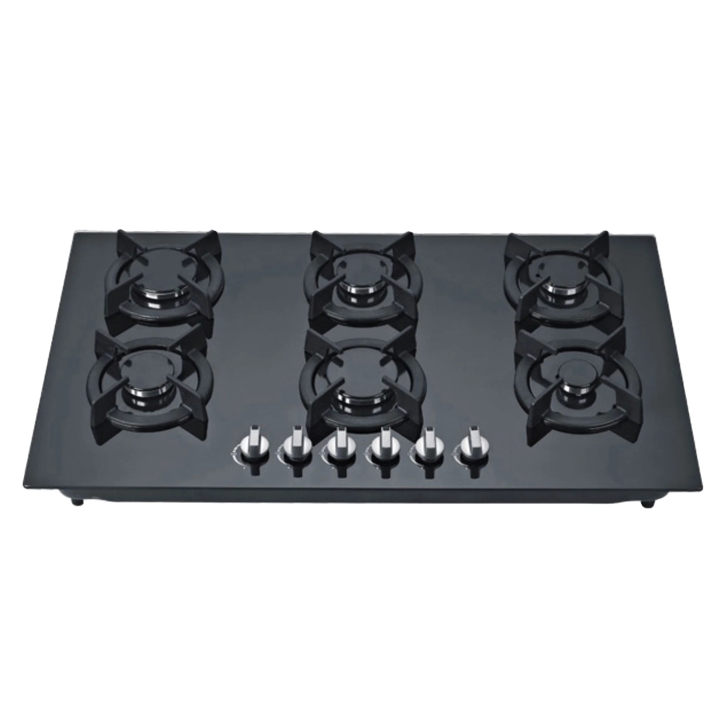 Chinese Factory High Quality Kitchen Appliance Tempered Glass Built In Gas Stove Gas Cooker With Six Burner