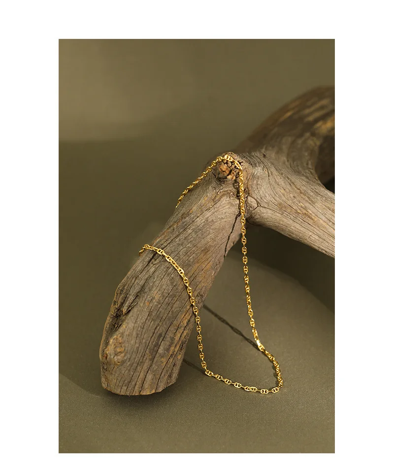 Wholesale Jewelry 925 Sterling Silver Jewellery Coffee Bean Pig Nose Chain Women Men Choker Necklace