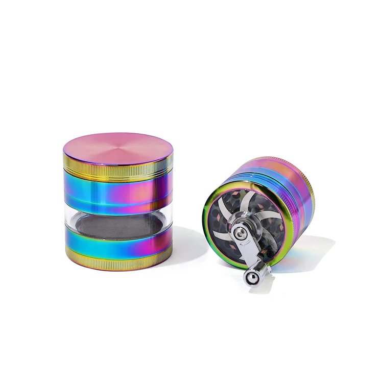 4 layers 63mm smoking Custom logo flower spices grinder mechanical custom Zinc alloy metal grinders