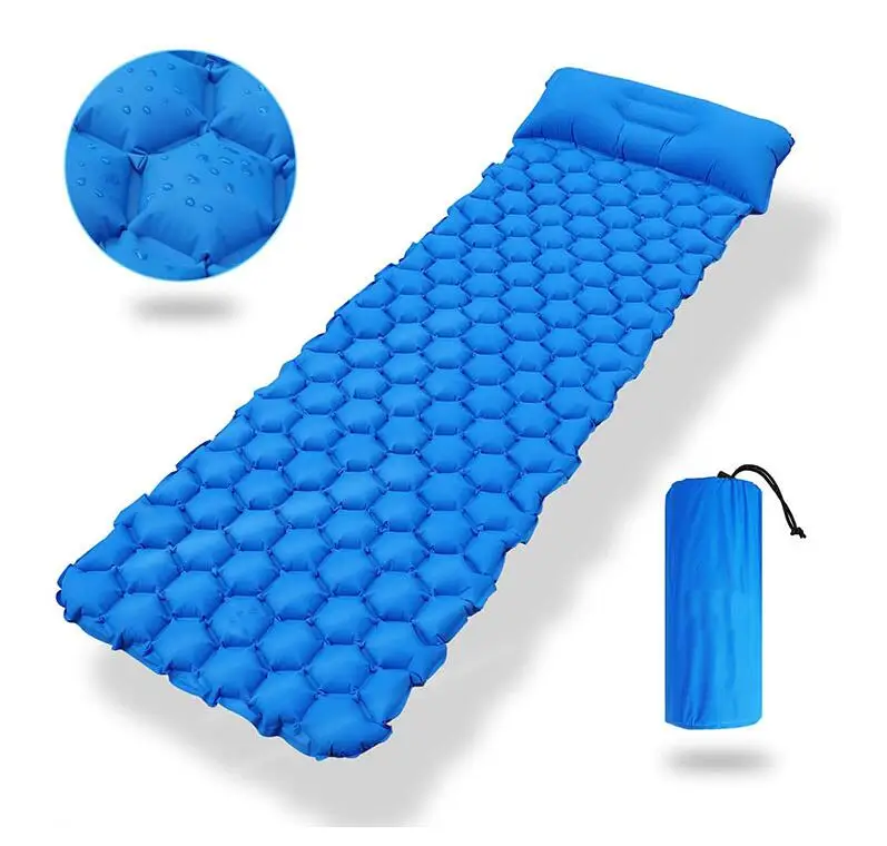 High quality Outdoor Camping TPU Material Inflatable Mat Air Sleeping Pad Mattress for Camping with pillow