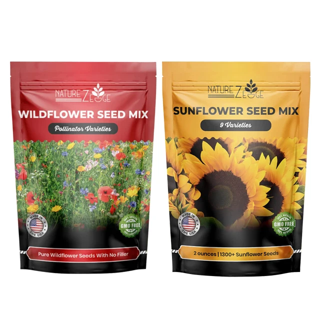 Low MOQ Food Grade Reusable Bags Stand Up Zip lock Kraft Paper Pouch For Coffee Tea Powder Seeds Ect Packaging