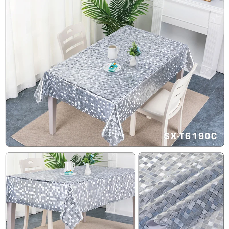 Экологичная Нетканая скатерть из ПВХ с тиснением и металлическим тиснением