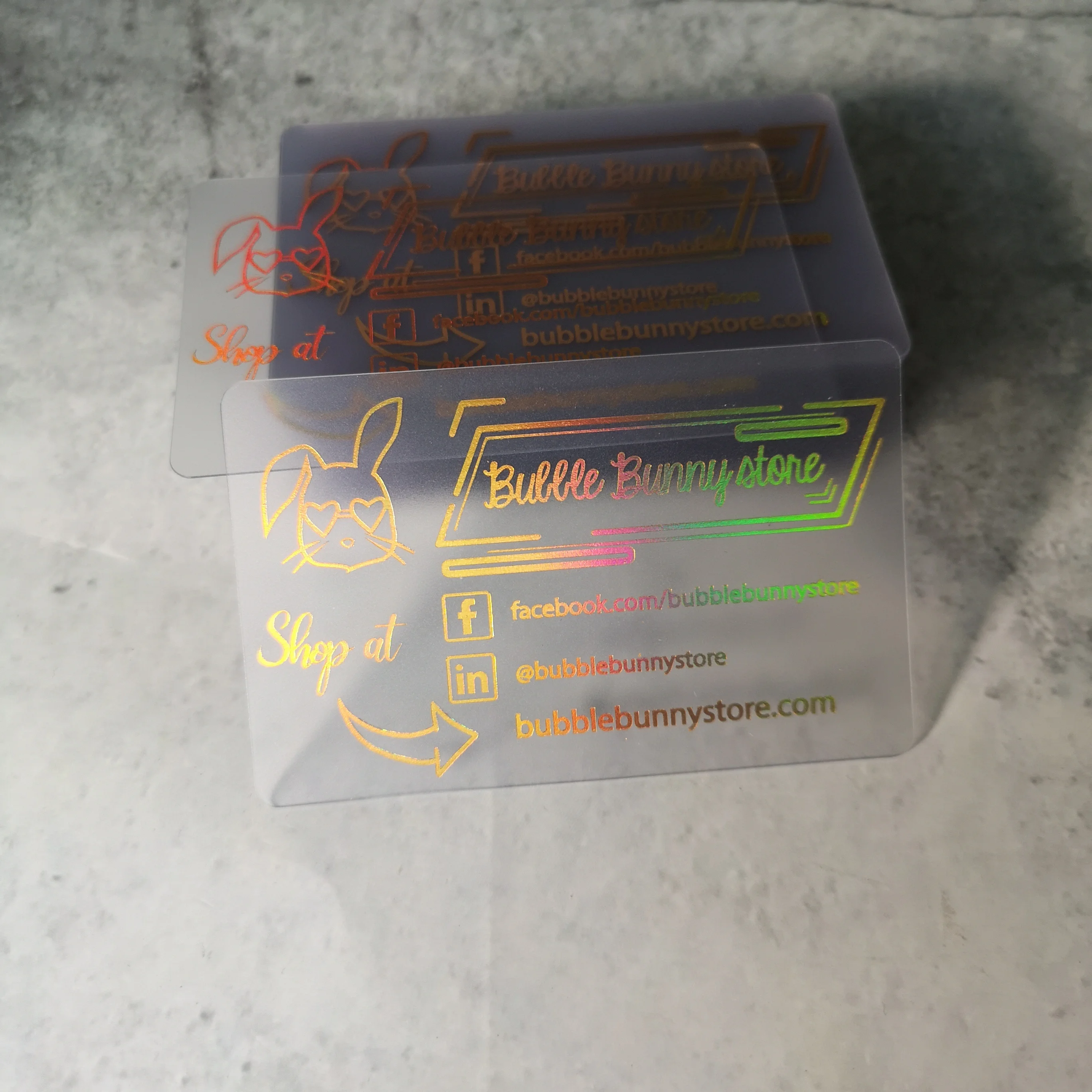 Custom Printing CR80 Clear PVC Plastic Business Transparent Card