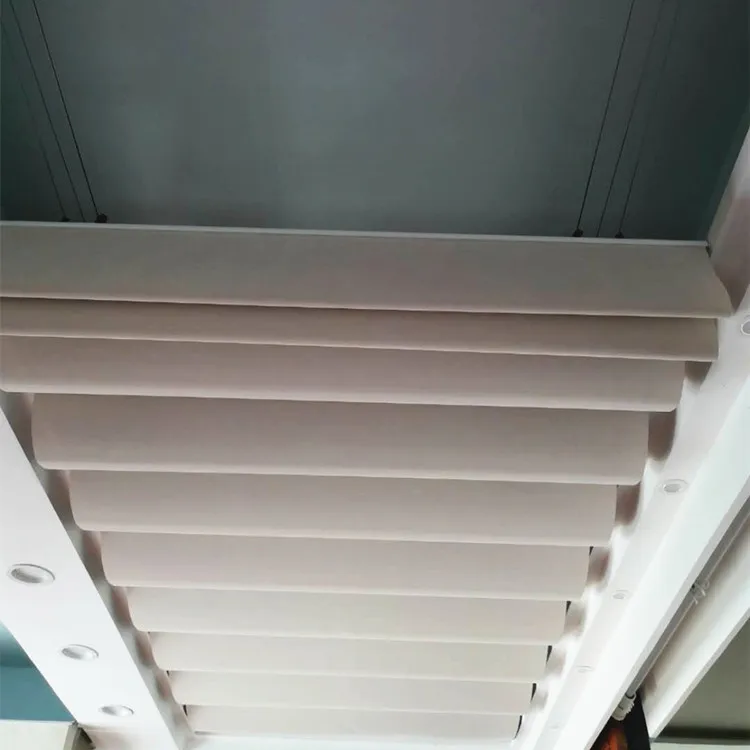 Customized Indoor Glass Roof Retractable  FCS Manual Electric Folding Wave Skylight accessories Canopy Blind
