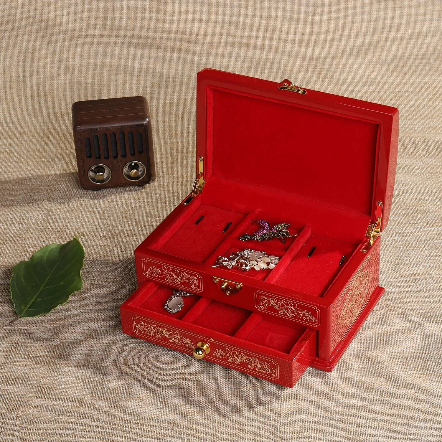 Wholesale high end custom organize wooden jewellery gift boxes packaging packaging box with logo jewelry box