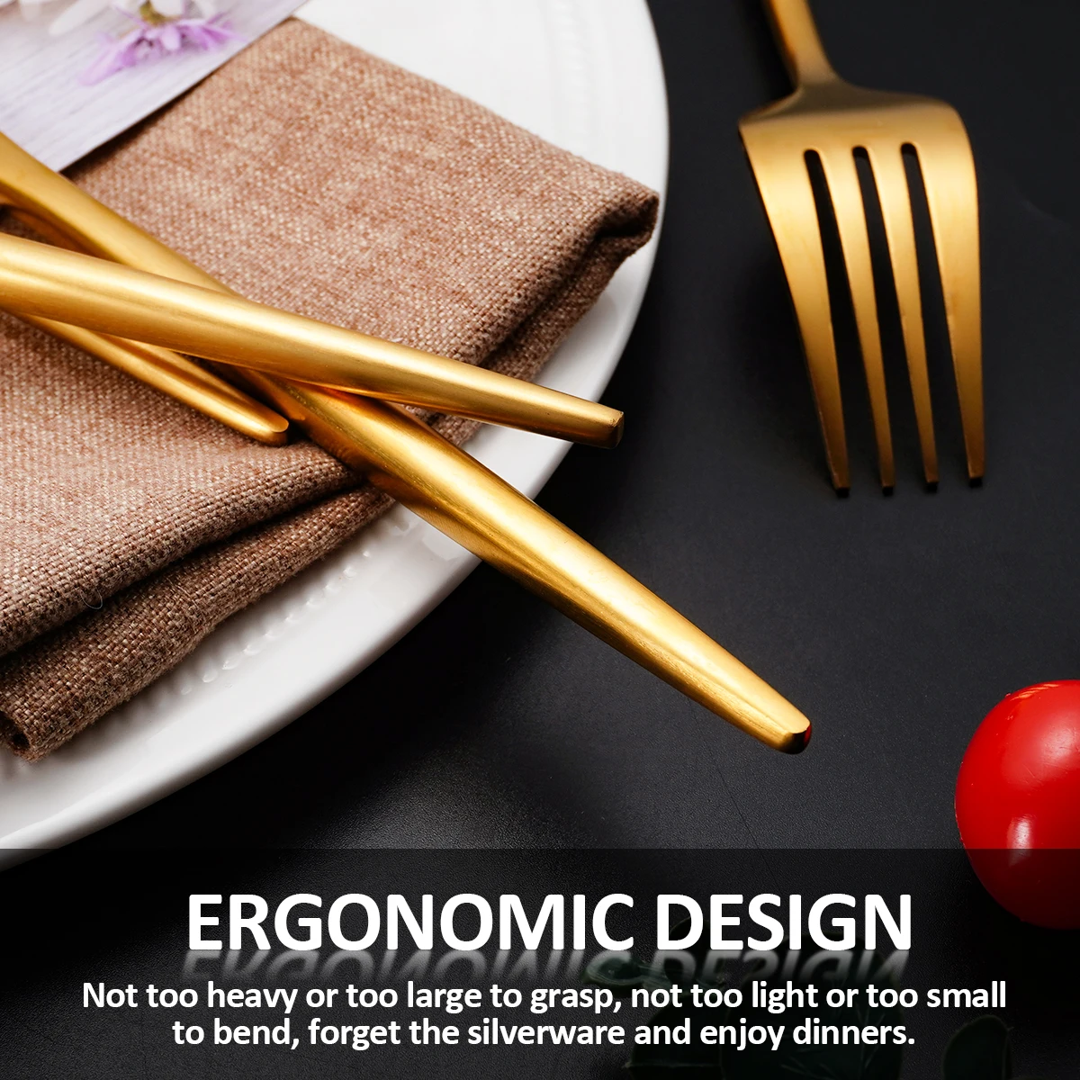 QZQ Wholesale 4 Piece Flatware Silverware Stainless Steel Kitchen Party Wedding Dinner Gold Spoon Fork Knife Cutlery Set