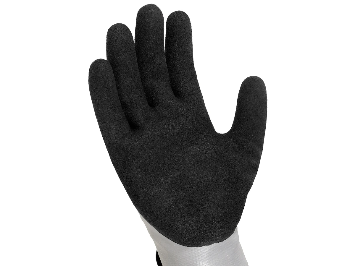 PRI 13 gauge  Nitrile Coated winter Seamless Knit Safety Work Gloves sandy latex dipping gloves Fully Coated garden work gloves