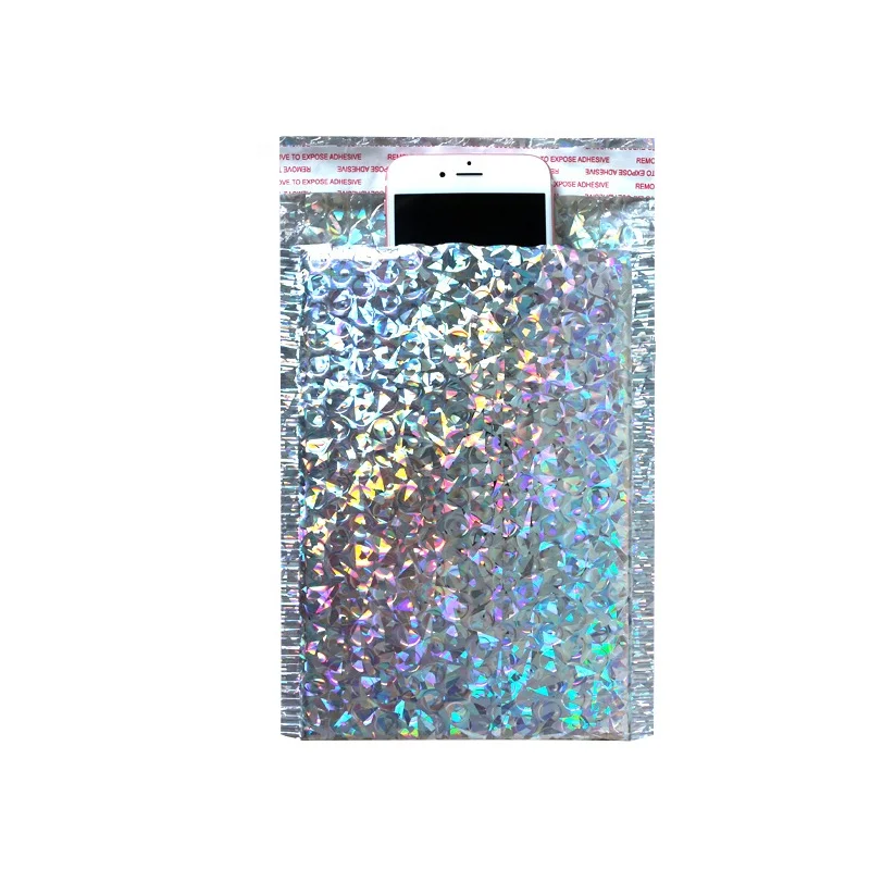 Reflective Holo Laser Material Aluminized Silver Bag Aluminum Foil Bubble Bag