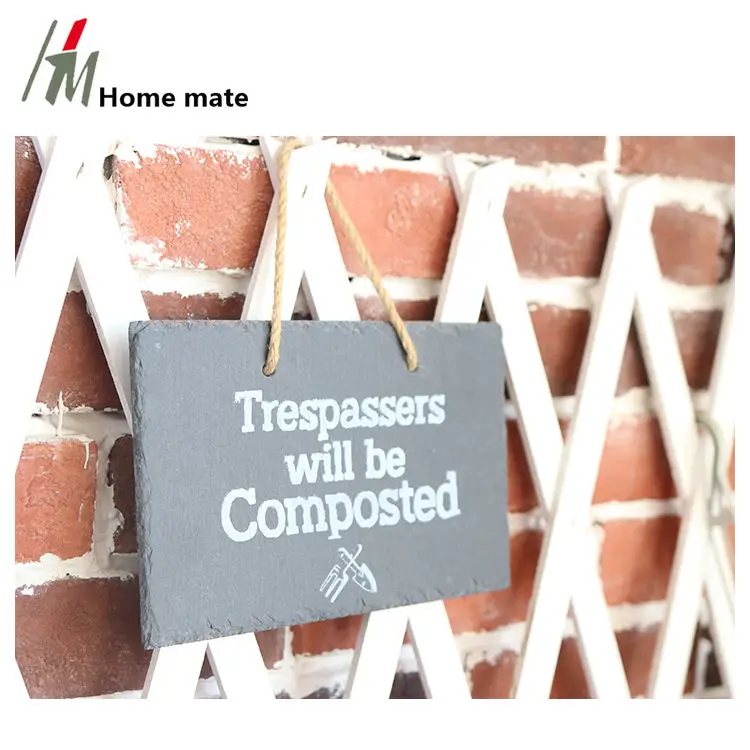 Handmade ECO friendly rock black hanging markers slate door signs