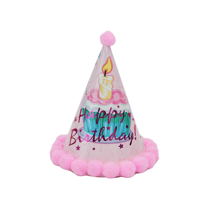 Бумажные шапки с шариками для волос корона взрослых и детей на день рождения шапка дня украшение вечеринки