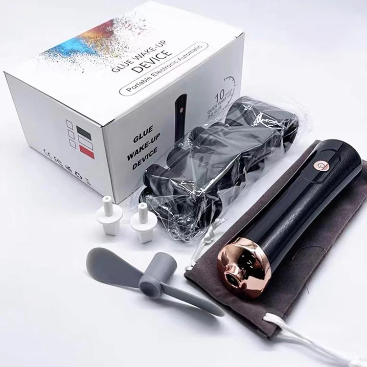 lash tool kit automatic electric wake-up device adhesive white/black glue shaker for eyelash extension pink glue shaker eyelash