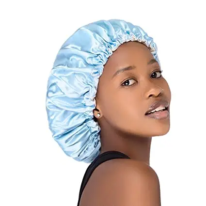 2021 Extra Large Double Layer Reversible Adjustable Satin Cap for Sleeping Hair Bonnet