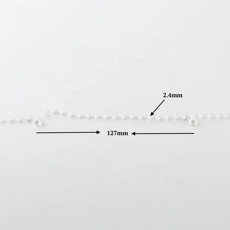 
roller blinds components 4.5*6mm thin cord plastic curtain chain pom plastic ball chain 