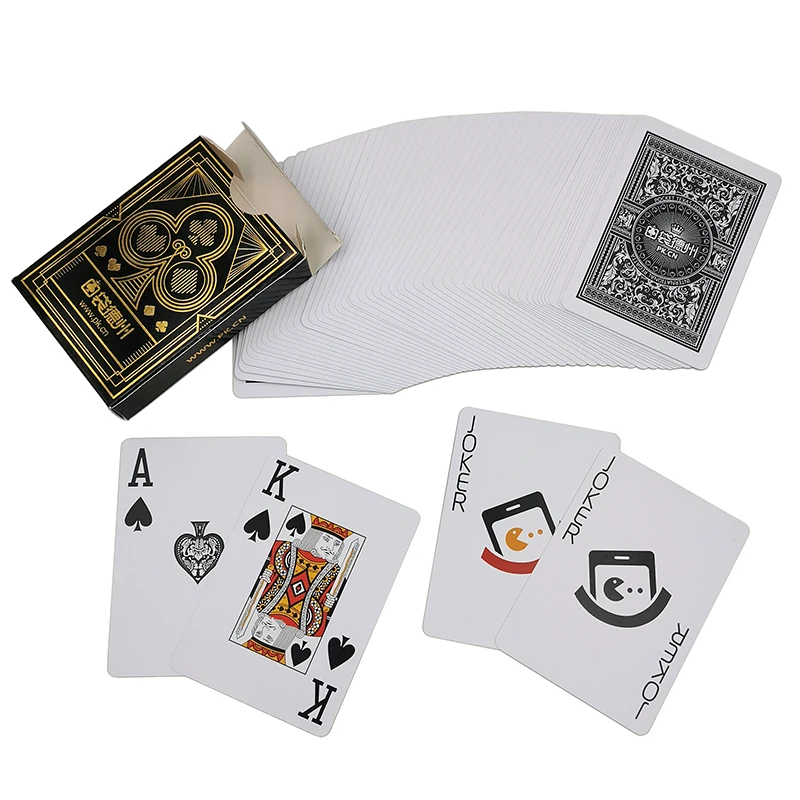 Premium paper PVC stock Personalized Logo Poker Cards Case Custom Printing Black Gold Professional Luxury Playing Cards With Box