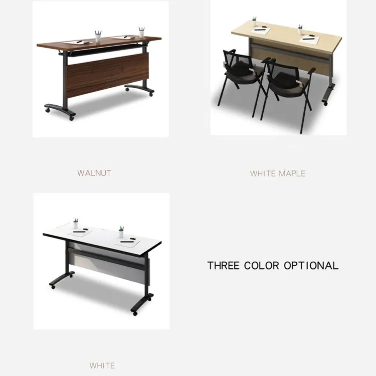 Vekin Folding Conference Table Combination Long Office Desk Movable Computer Desk on Wheels