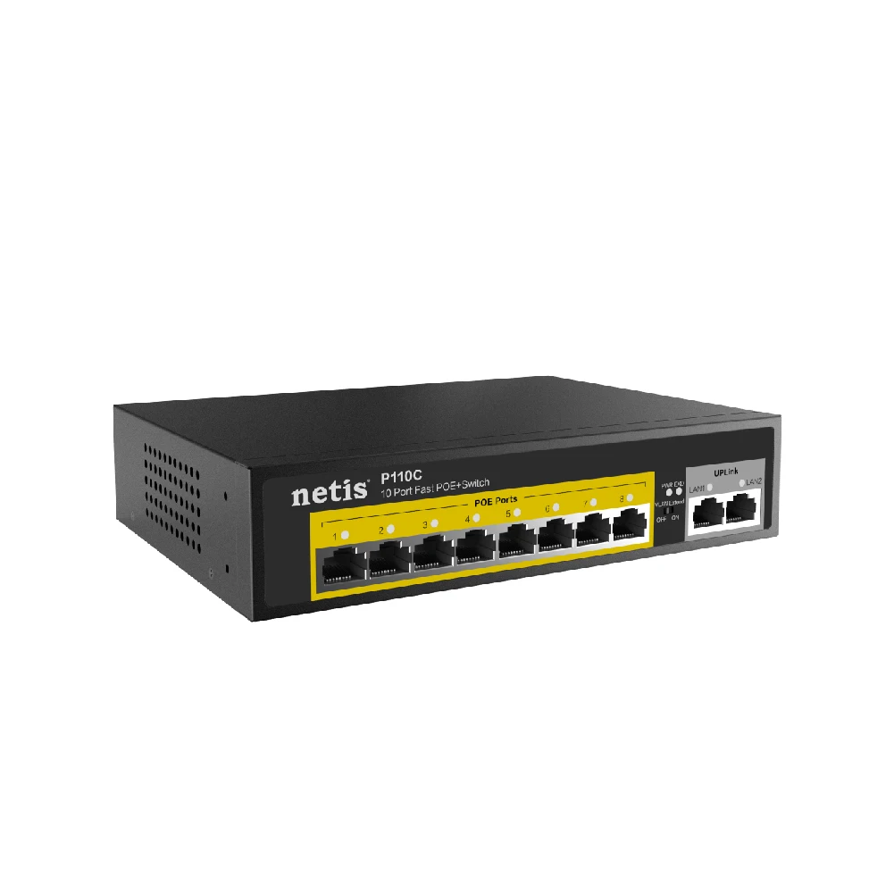 OEM/ODM Factory 2*10/100/1000 Base Uplink Ports 48V ethernet fiber switch poe 8