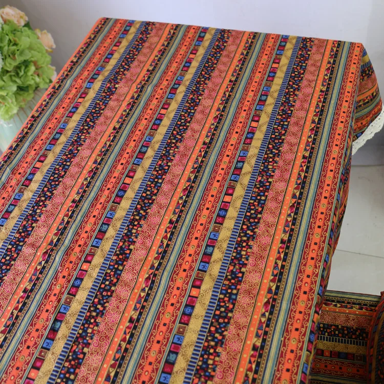American Cotton Linen Tablecloth Tea Table Nightstand Cloth Art Decorative Table Cloth Pastoral Printed Tablecloth