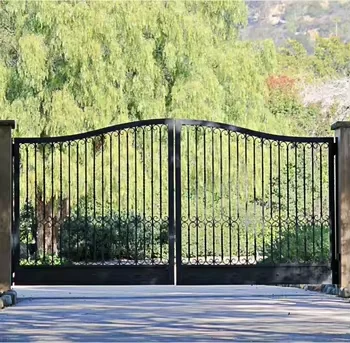 Factory Price Arched Double Wrought Iron Entry Doors Stainless Steel Exterior Security Door For Apartment Building