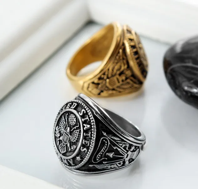 316 stainless steel us army ring mens rings