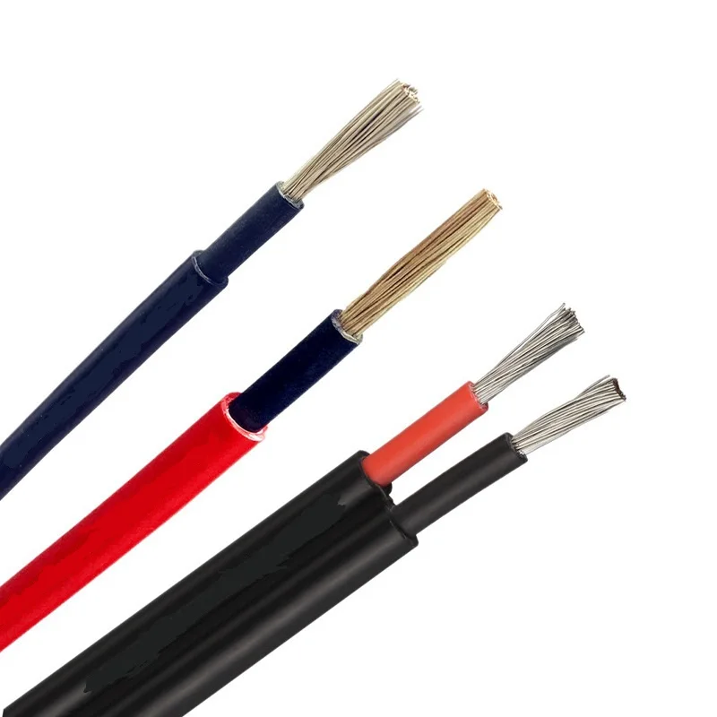 Wholesale DC Line PV1-F Single Strand Photovoltaic Wire XLPE Insulated Solar Cable with 2 Core Tinned Copper Cable